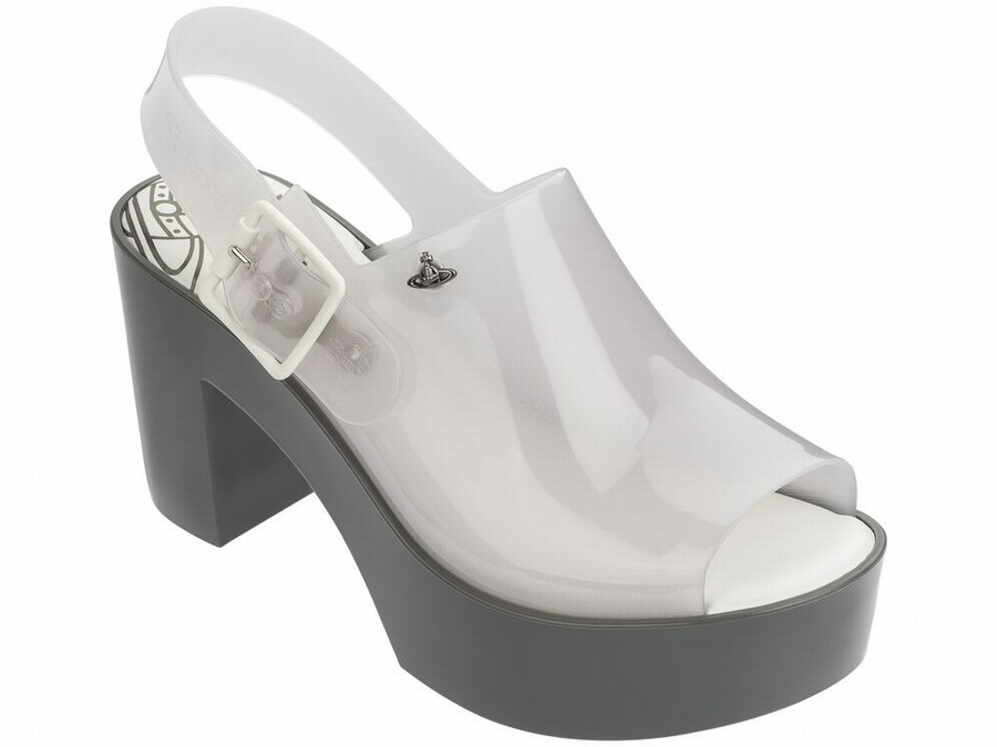 Zapatos Altos Melissa Vivienne Westwood Slingback Frost Mujer - Blancas - Argentina YER-506982